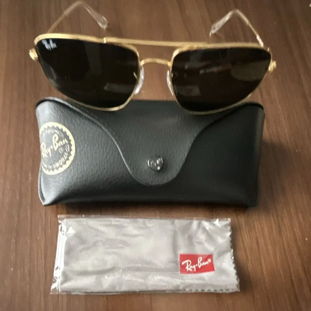 Ray-Ban RB30981 Caravan Arista sunglasses Size 58-16 Gold /Green lens Excellent